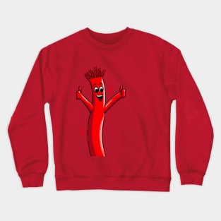 Red Wacky Waving Tube Man Portrait Crewneck Sweatshirt